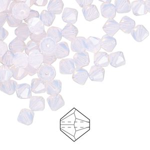 Bead 576pk rose opal, Preciosa Czech crystal 5mm bicone