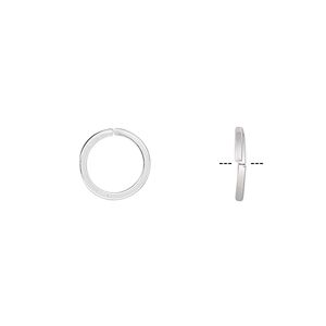 Jump ring 1pkg20 sterling silver, 10mm round / square wire, 18 gauge / 7.7mm inside diameter