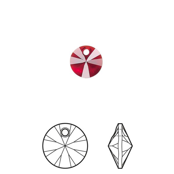 Drop 144pk Siam, Swarovski&reg; 8mm pendant mini disk 6428 image number 0