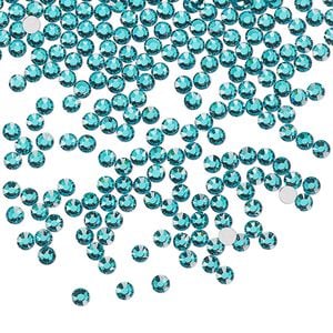 Flat back, Dance With Me&trade; crystal rhinestone, blue zircon, foil back, 2.3-2.5mm rose, SS8. Sold per pkg of 144 (1 gross).