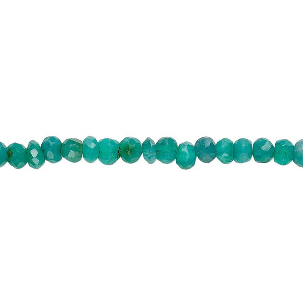 Green onyx 1pkg1, hand-cut faceted rondelle bead 13 inch 4x2mm-5x4mm image number 0
