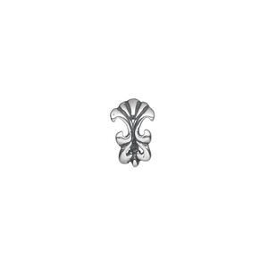 Bail, ice-pick, antiqued sterling silver, 11x7.5mm single-sided fleur-de-lis, 8mm grip length. Sold individually.