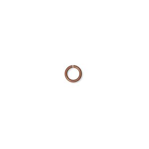 Jump ring 1pkg1000 copper-plated, 5mm round, 22 gauge / 3.6mm inside diameter / brass / antique