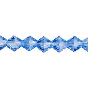 Bead 1pk transparent light blue, Celestial Crystal&reg; 8mm bicone 15.5-16 inch
