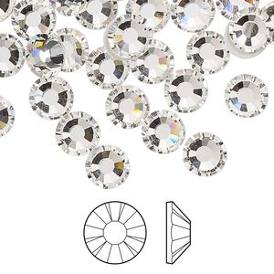 Flat back 144pk crystal foil back, Preciosa MAXIMA Czech crystal rhinestone 7.07-7.27mm chaton rose round SS34