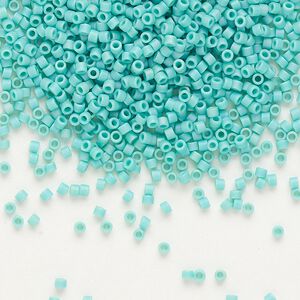 Seed bead, Delica&reg;, glass, pkg/50g, #11 round, opaque matte rainbow turquoise (DB-0878).