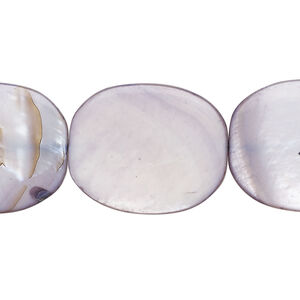 Mother-of-pearl shell 1pkg1, flat oval bead 15 inch light purple 23x19mm-24x19mm