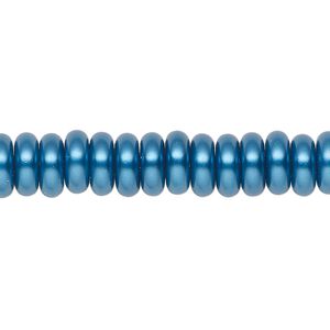 Pearl 1pk metallic blue, Celestial Crystal&reg; 8x3mm rondelle 15.5-16 inch