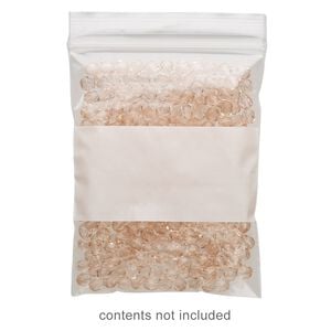 Bag, Tite-Lip&trade;, plastic, clear and white, 3x4-inch top zip with block. Sold per pkg of 100.