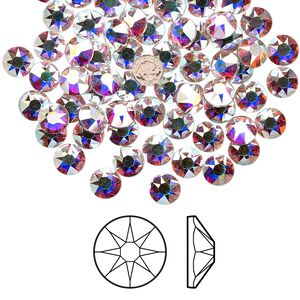 Flat back 1440pk crystal AB foil back, Swarovski&reg; hotfix 4.6-4.8mm rose round SS20 2078HF