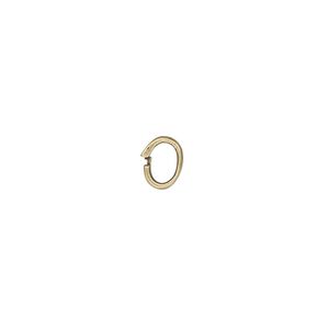 Loop Lock&trade;, JBB Findings, antiqued brass, 7x5mm smooth oval. Sold per pkg of 4.