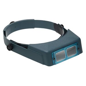 OptiVISOR&reg; head magnifier, leather (dyed) / plastic / glass, multicolored, 2x power. Sold individually.