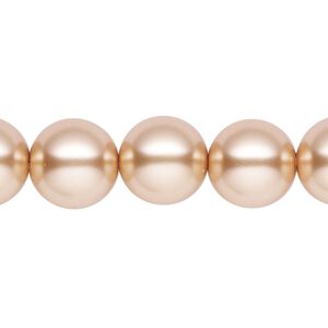Pearl 1pk champagne, Celestial Crystal&reg; 12mm round 15.5-16 inch