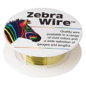 Wire, Zebra Wire&trade;, color-coated copper, light lime, round, 26 gauge. Sold per 30-yard spool.