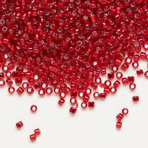 Seed bead, Dyna-Mites&trade;, glass, pkg/1/2kg, #11 round, transparent silver-lined red, (67:SR 11/0 SR).