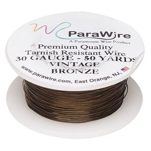 Wire, ParaWire&trade;, vintage bronze-finished copper, round, 30 gauge. Sold per 50-yard spool.