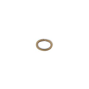 Jump ring 1pkg500 gold-plated, 8x6mm oval, 18 gauge / 6.2x4.1mm inside diameter / brass / antique