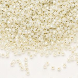 Seed bead, TOHO BEADS&reg;, glass, pkg/7.5g, #11 round, transparent silver-lined milky light jonquil (TR-11-PF2125).