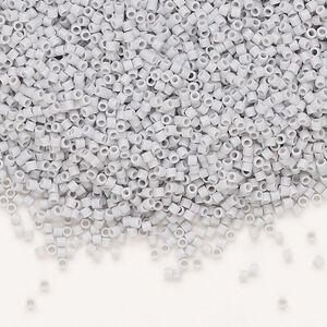 Seed bead, Delica&reg;, glass, pkg/250g, #15 round, opaque matte rainbow ghost grey (DBS-1598).