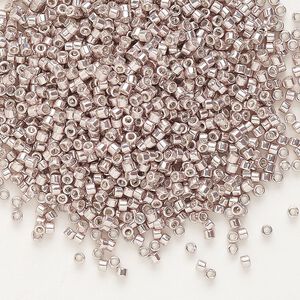 Seed bead, Delica&reg; 1pkg250g glass, #11 round, opaque galvanized dusty mauve / outside dyed (DB-0417)