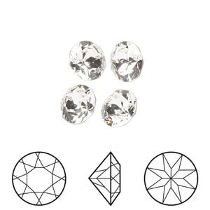 Chaton 4pk crystal foil back, Crystal Passions&reg; 8.412-8.672mm round SS40 1088