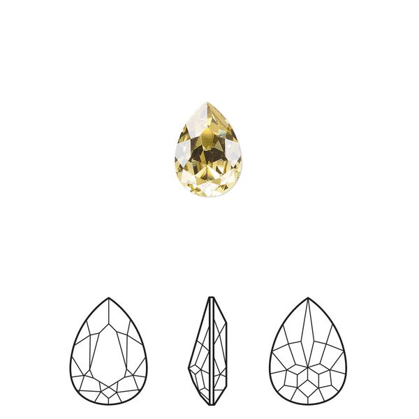 Fancy stone 1pkg144 dark jonquil foil back, Swarovski&reg; ReCreated&trade; 10x7mm pear 4320 image number 0