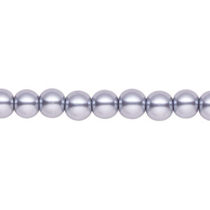 Pearl 1pk pewter, Celestial Crystal&reg; 6mm round 15.5-16 inch