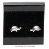 Earring card, flocked plastic, black, 1x1-inch square. Sold per pkg of 100. image number 1