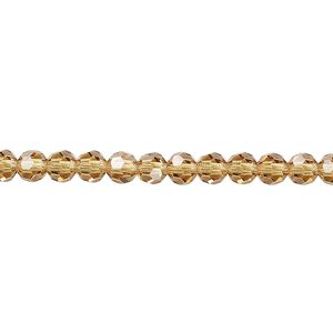 Bead 24pk light Colorado topaz, Preciosa Czech crystal 4mm round