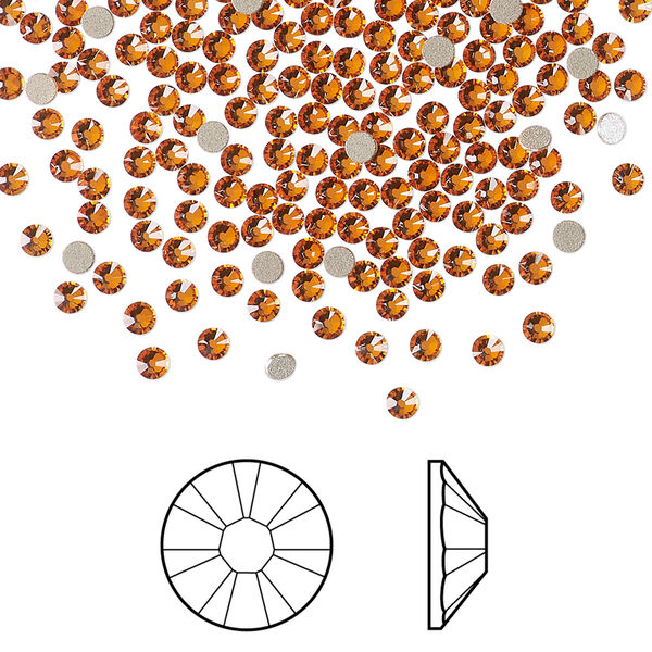 Flat back 1pkg1440 dark orange TCF&trade; foil back, Swarovski&reg;, 2.1-2.3mm rose round SS7 2058 image number 0