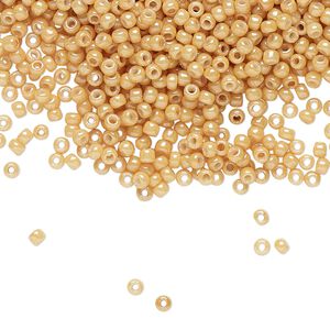 Seed bead, TOHO BEADS&reg;, glass, pkg/250g, #11 round, opaque luster dark beige (TR-11-123D).