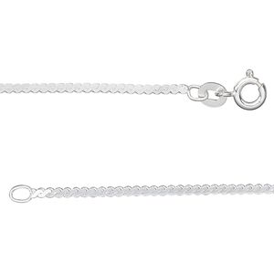 Chain 1pkg1 sterling silver serpentine, 1.5mm / mixed clasp, Gossamer&trade; 18 inch