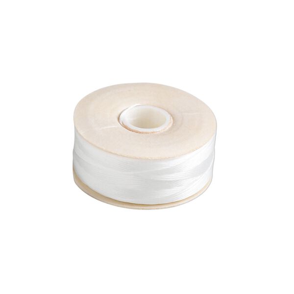 Thread, Nymo&reg;, nylon, white, size D. Sold per 64-yard bobbin. image number 0