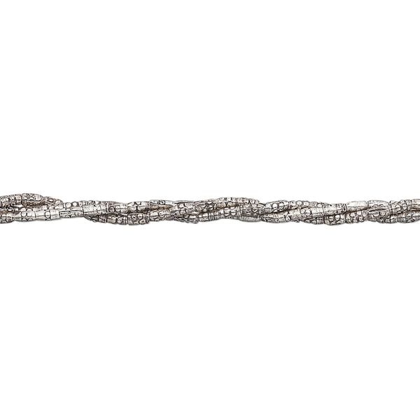 Bead 1pkg1 fine silver, 2x1mm oval, 8 inch antiqued Hill Tribes image number 0