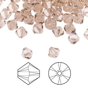 Bead 144pk vintage rose, Crystal Passions&reg; 6mm bicone 5328