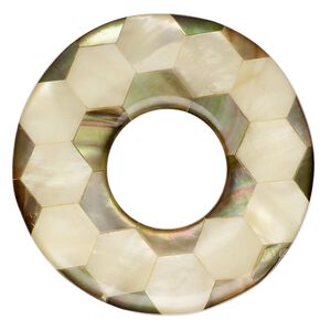 Focal, black lip shell / gold lip shell / mother-of-pearl shell (assembled) 1pkg1, 41mm single-sided donut.