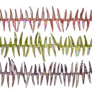 Mother-of-pearl shell 1pkg3, top-drilled talon bead mix 15 inch multicolored AB 20x2mm-39x6mm