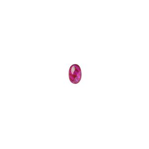 Cabochon, paua shell (dyed / coated), pink, 6x4mm calibrated oval, Mohs hardness 3-1/2. Sold per pkg of 10.