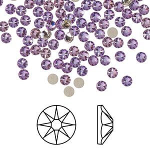 Flat back 144pk crystal vitrail light foil back, Crystal Passions&reg; 3-3.2mm rose round SS12 2088