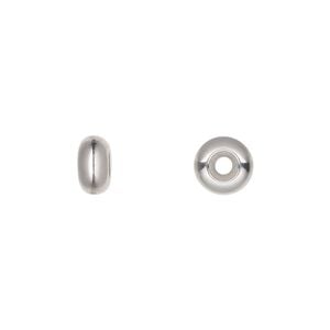 Bead keeper 1pkg4 stainless steel, 8x4mm rondelle, silicone / clear