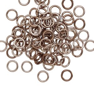 Jump ring 1pkg100 aluminum, 5.5mm round, 18 gauge / 3.5mm inside diameter / bronze