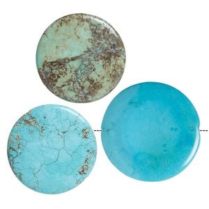 Magnesite 1pkg3, puffed flat round bead mix 44-50mm