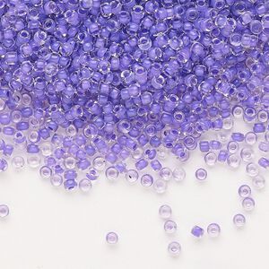 Seed bead, Dyna-Mites&trade;, glass 1pkg0.5kg, #11 round, translucent inside dyed color dark lilac (214 11/0 RR)