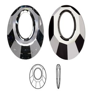 Focal 1pk crystal silver night, Crystal Passions&reg; 40x27mm pendant helios 6040