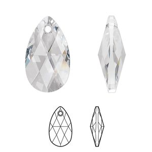 Drop 1pk crystal, Crystal Passions&reg; 22x13mm pendant pear 6106