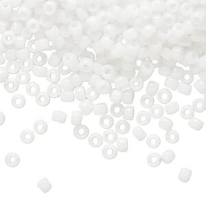 Seed bead, TOHO BEADS&reg;, glass, pkg/50g, #8 round, opaque white (TR-08-41).