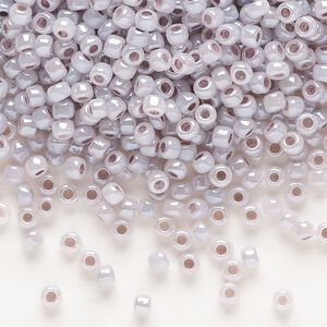 Seed bead, Dyna-Mites&trade;, glass, opaque ceylon grey lilac, #8 round. Sold per 1/2 kilogram pkg.