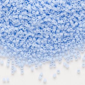 Seed bead, Delica&reg;, glass, pkg/50g, #11 round, opaque matte agate blue (DB-1587).