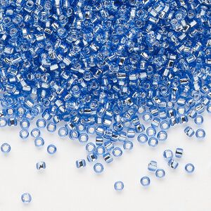 Seed bead, Dyna-Mites&trade;, glass, pkg/1/2kg, #11 round, transparent silver-lined light blue, (73:SR 11/0 SR).