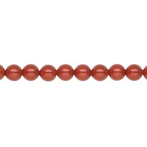 Pearl 100pk dark coral pearl, Crystal Passions&reg; 5mm round 5810